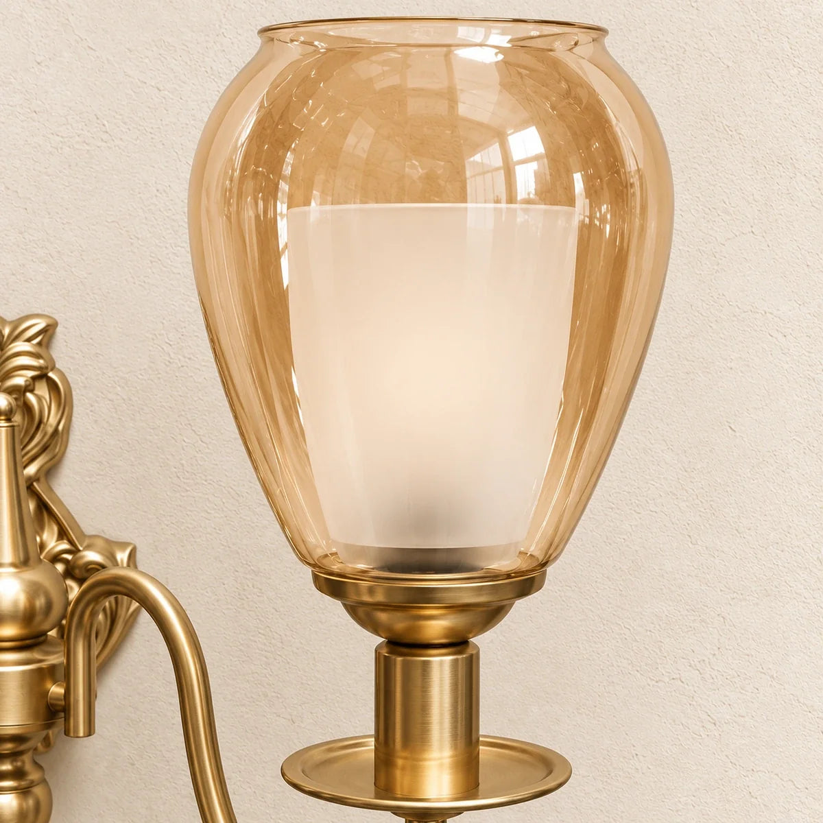 Bliss & Birch Twin Amber Tulip-Shade Wall Sconce