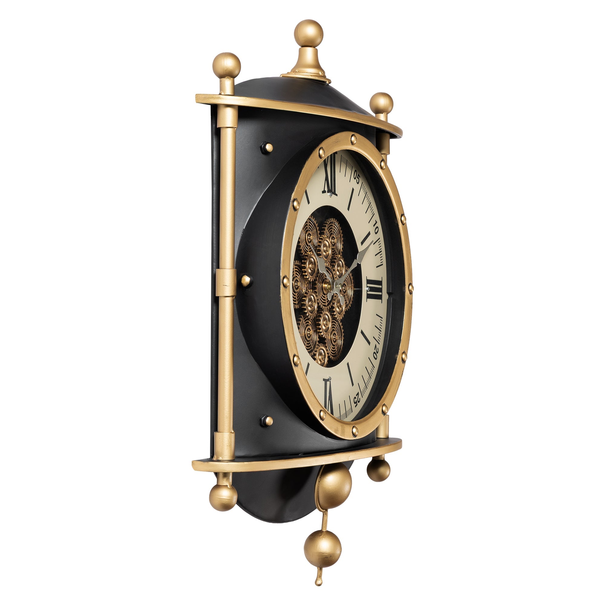 Signature Time Luxury Designer Silent Movement Wall Clock For Living Room With Moving Gear Mechanism Buy Wall Clock Online (Steel Body)
