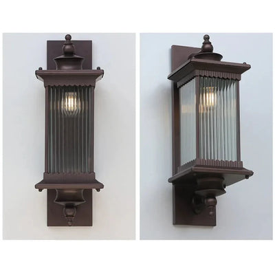 Bliss & Birch Vintage Outdoor Lantern Wall Light – Waterproof Exterior Sconce (Black / Coffee)