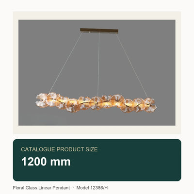 Bliss & Birch Floral Glass Linear Pendant