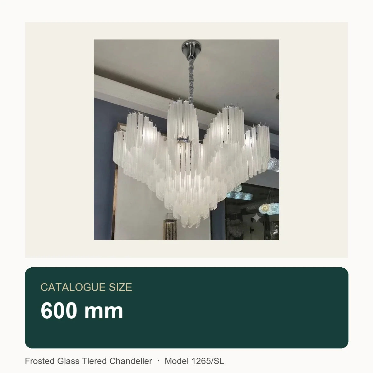 Bliss & Birch Frosted Glass Tiered Chandelier