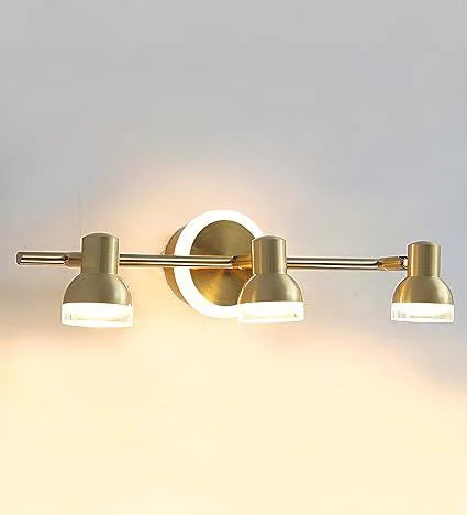 Golden Triple-Head LED Vanity Light