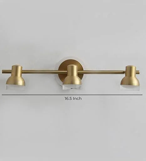 Golden Triple-Head LED Vanity Light