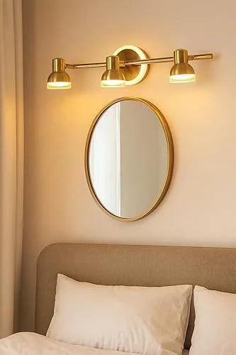 Golden Triple-Head LED Vanity Light