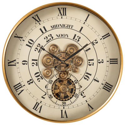 Mystic Motion Luxury Designer Watches Wall Clock For Living Room With Moving Gear Mechanism Buy Wall Clock Online - Big (White) (Steel Body)