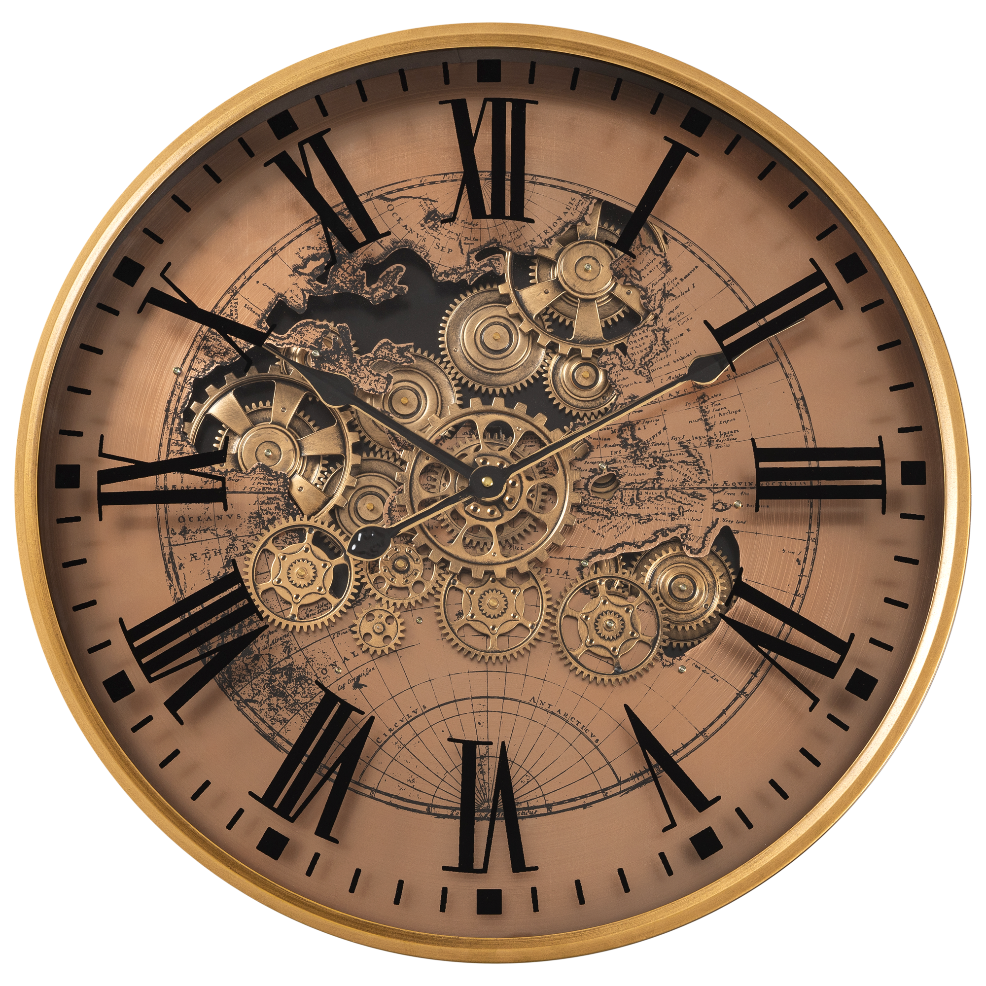 Phantom Dial Luxury Designer Watches Wall Clock For Living Room With Moving Gear Mechanism Buy Wall Clock Online - Big (Steel Body)