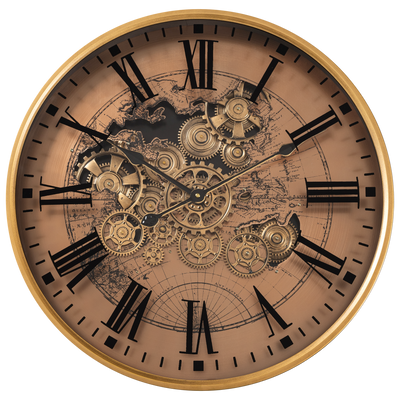Phantom Dial Luxury Designer Watches Wall Clock For Living Room With Moving Gear Mechanism Buy Wall Clock Online - Big (Steel Body)