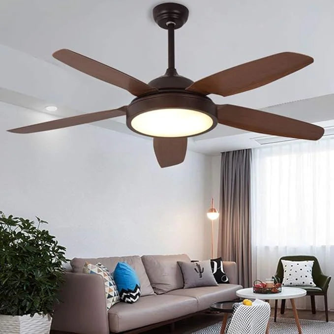 Five-Blade Ceiling Fan with Integrated Light