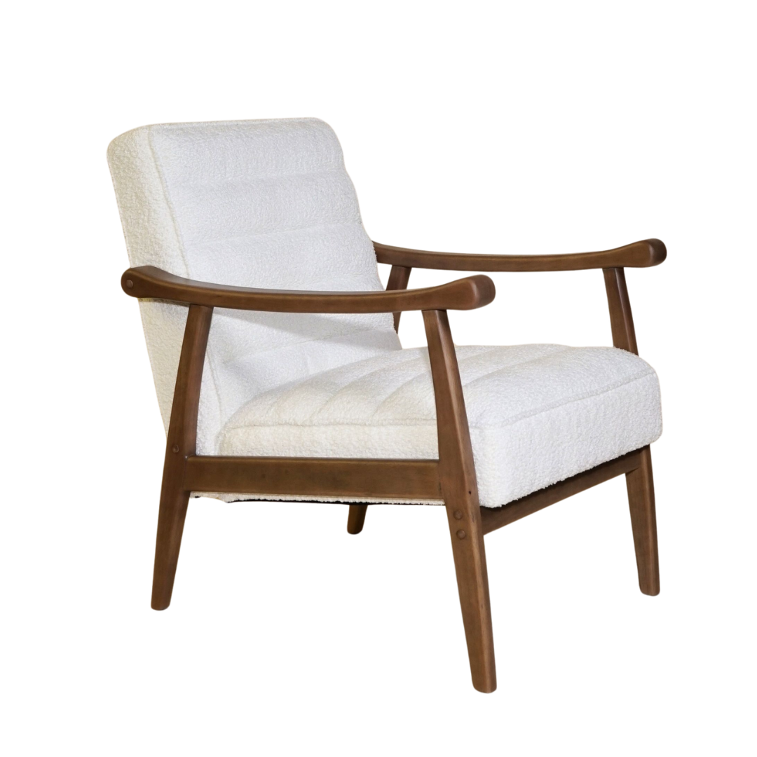 Rhea Bouclé Armchair - White
