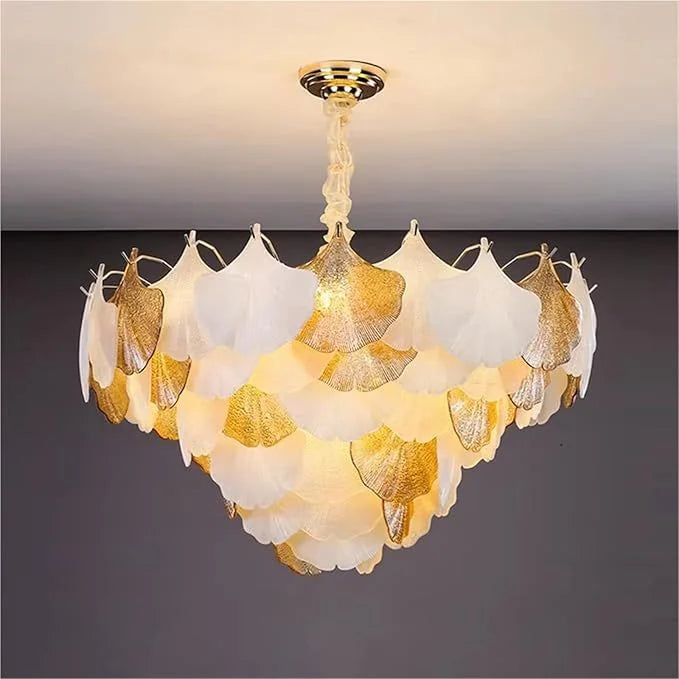 Golden Leaf Petal Chandelier