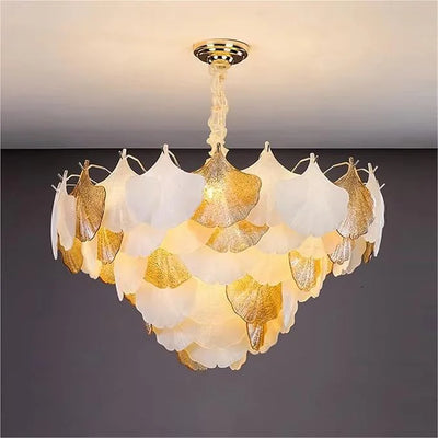 Golden Leaf Petal Chandelier