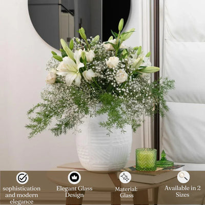 Luxury Glass Vase Coastal Charm | Flower Vase for Table Decor