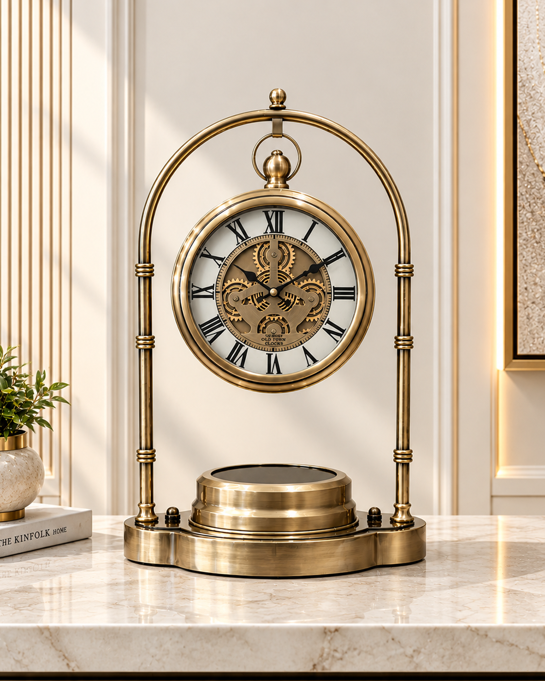 Meridia Time Designer Table Clock With Moving Gear Mechanism Buy Table Clock Online (Steel Body)