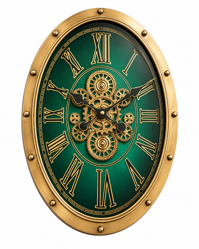 Meridian Time Luxury Designer Silent Movement Wall Clocks for the Home With Moving Gear Mechanism Buy Wall Clock Online (Steel Body)