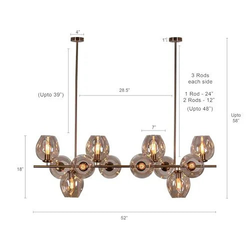 Orion Amber Globe Chandelier