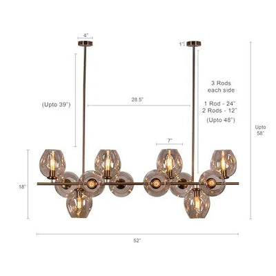 Orion Amber Globe Chandelier