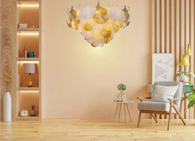 Golden Leaf Petal Chandelier