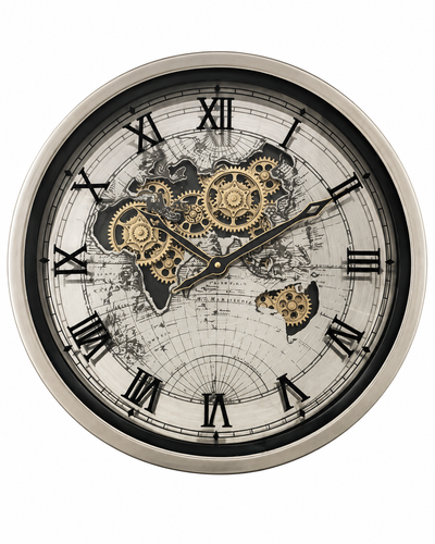 Time Traveller Wall Clock Luxury Designer Silent Movement Wall Clocks for the Home With Moving Gear Mechanism Buy Wall Clock Online (Steel Body) - Medium