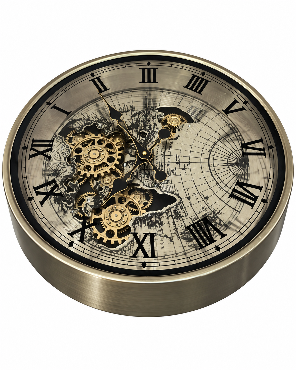 Time Traveller Wall Clock Luxury Designer Silent Movement Wall Clocks for the Home With Moving Gear Mechanism Buy Wall Clock Online (Steel Body) - Medium