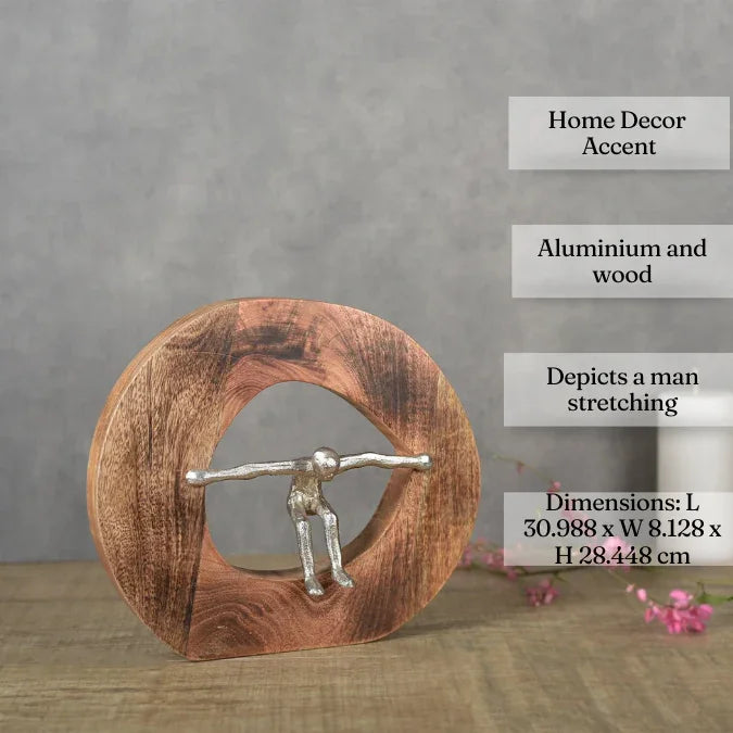 The People Man Stretching Boundry Sculpture Showpiece Artifact For Living Room Decor