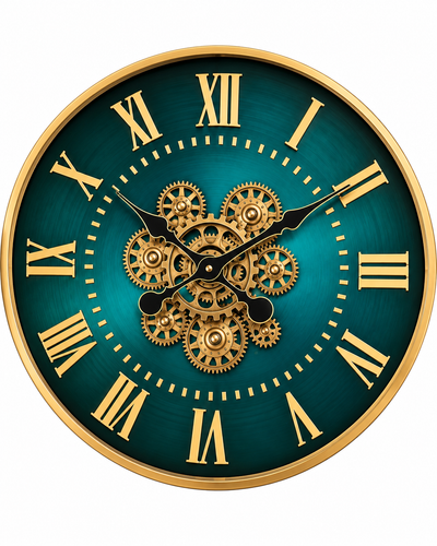 Classic Aura Luxury Designer Silent Movement Wall Clocks for the Home With Moving Gear Mechanism Buy Wall Clock Online (Steel Body)