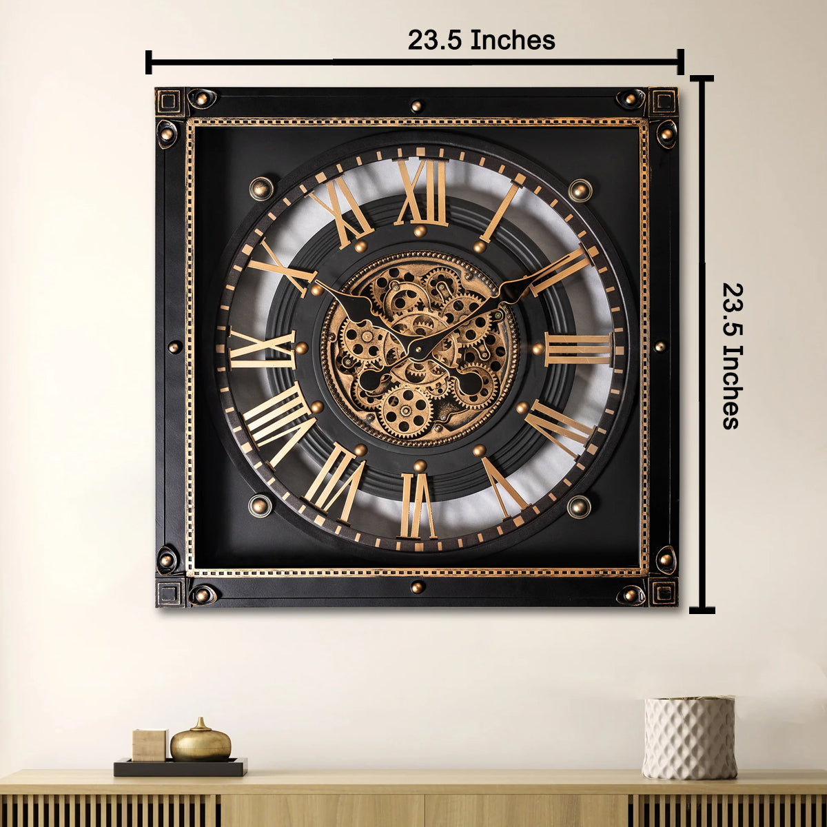 Journey of Hours  Luxury Designer Silent Movement Wall Clocks for the Home With Moving Gear Mechanism Buy Wall Clock Online (Steel Body)