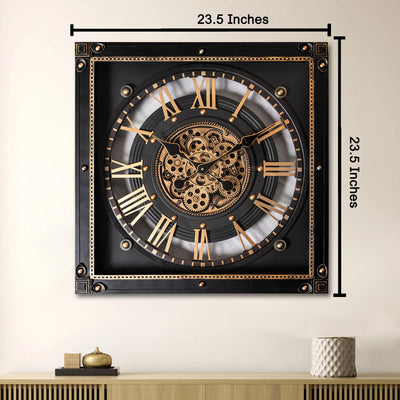 Journey of Hours  Luxury Designer Silent Movement Wall Clocks for the Home With Moving Gear Mechanism Buy Wall Clock Online (Steel Body)