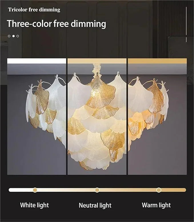 Golden Leaf Petal Chandelier