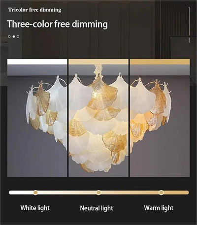 Golden Leaf Petal Chandelier