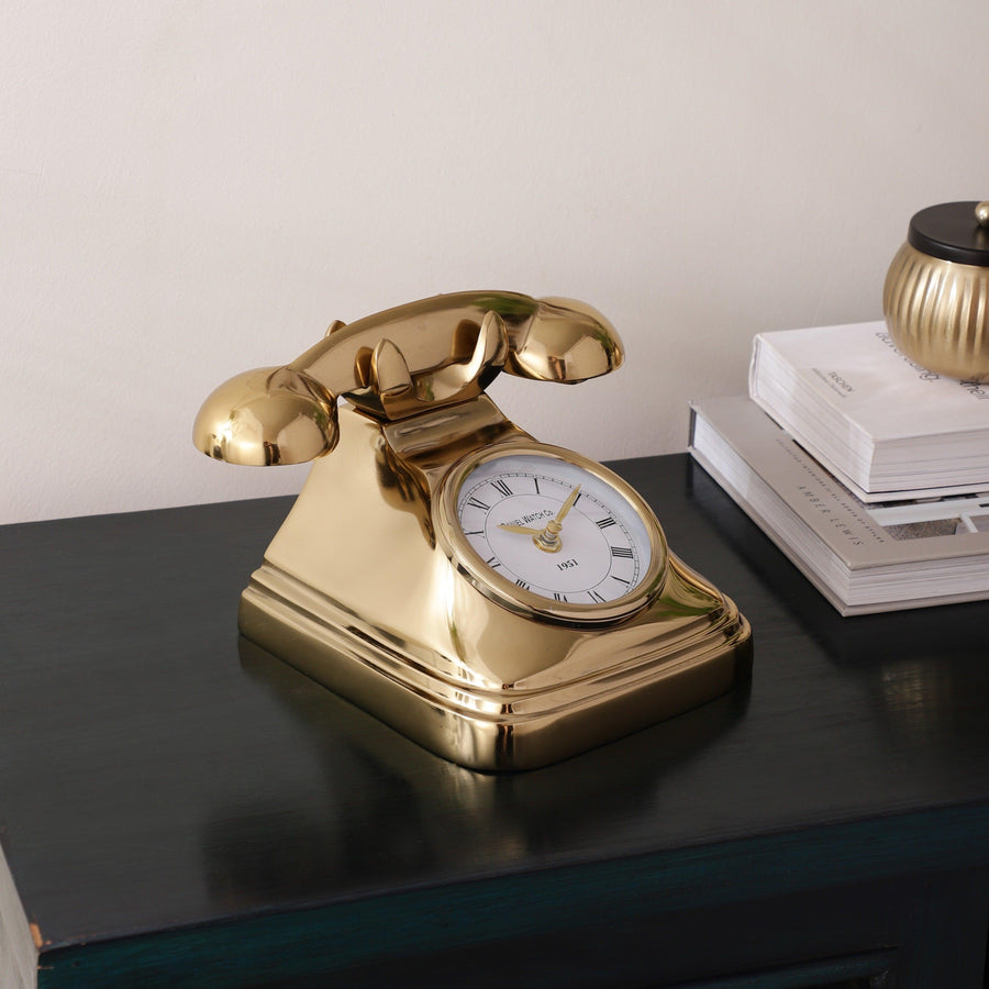 Dial Time Vintage Telephone Table Clock – Retro Home Decor Accent