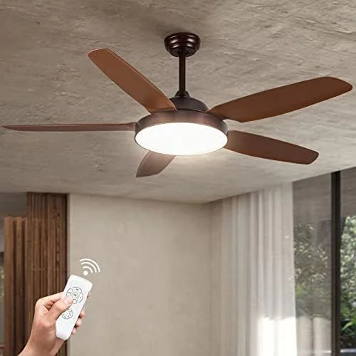 Five-Blade Ceiling Fan with Integrated Light