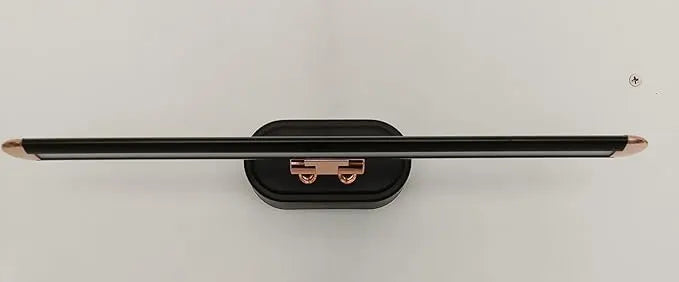 Modern Black Linear LED Wall Light with Copper-Tone Accents