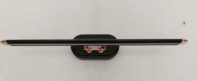 Modern Black Linear LED Wall Light with Copper-Tone Accents