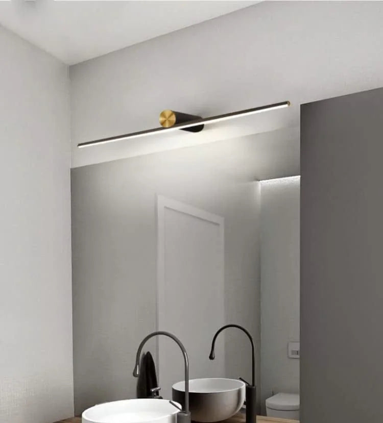 Modern Black & Gold Linear LED Wall Light