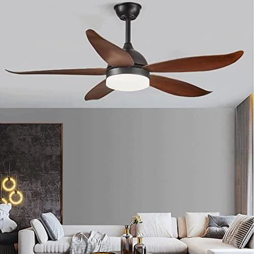 52-Inch Curved-Blade Ceiling Fan with Integrated Light