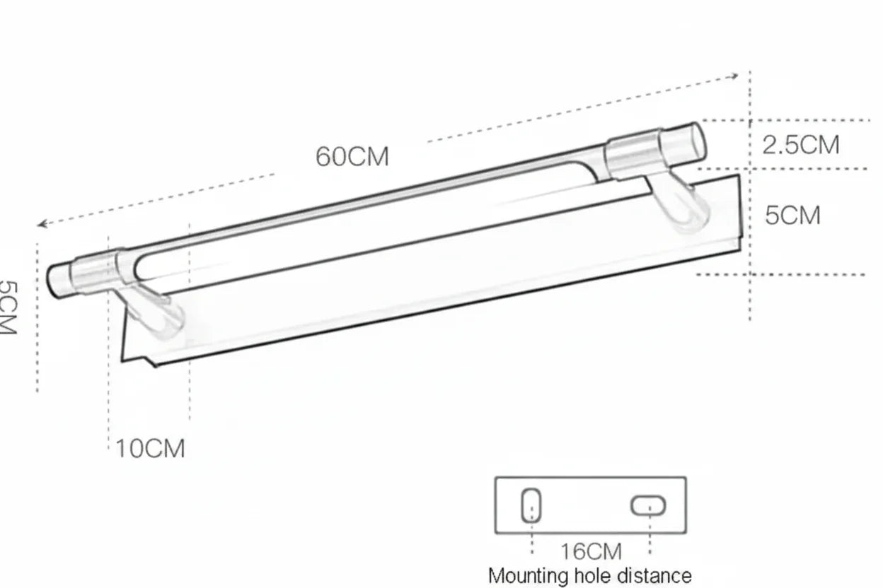 Gold Linear LED Wall Light with Wood-Tone Accents