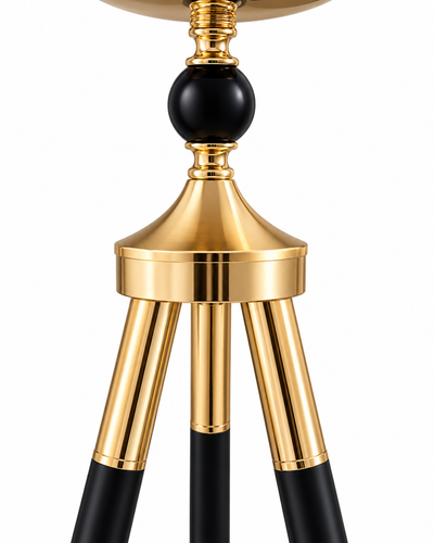 Momentum Dial Tripod Base Luxury Designer Silent Movement Standing Clock With Moving Gear Mechanism  - Rose Gold (With Light & Remote)