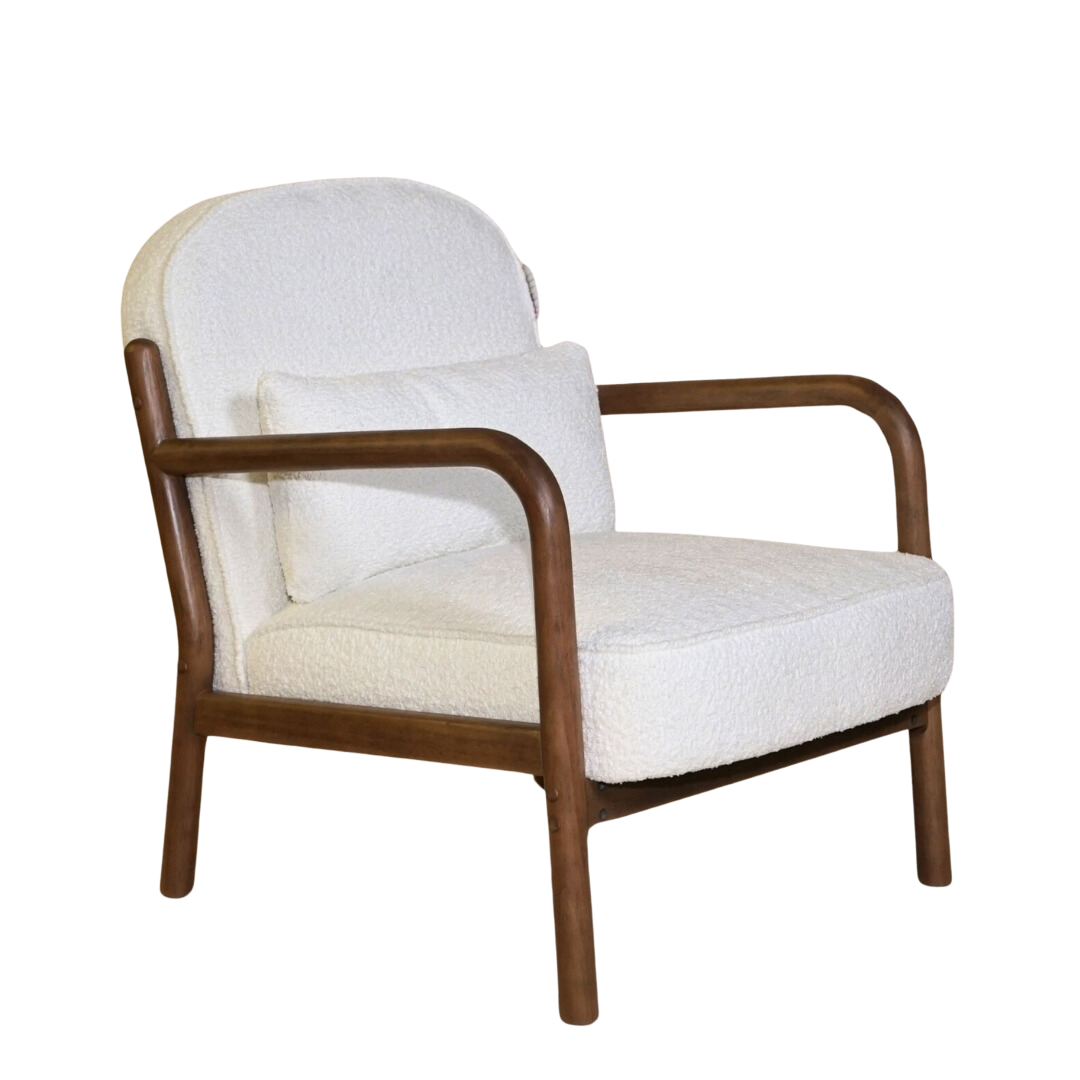 Elara Bouclé Armchair - White