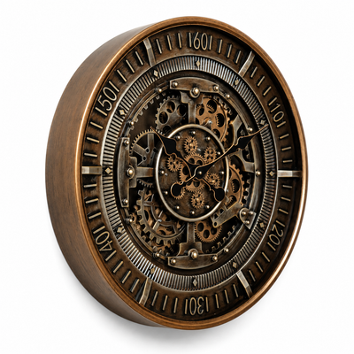 Maison Hour Luxury Designer Silent Movement Wall Clocks for the Home With Moving Gear Mechanism Buy Wall Clock Online (Steel Body)