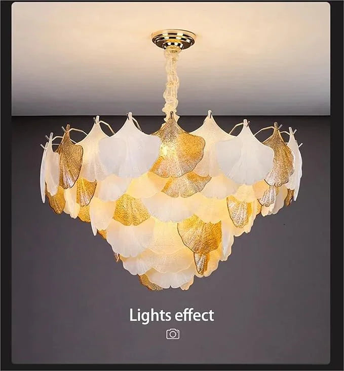 Golden Leaf Petal Chandelier