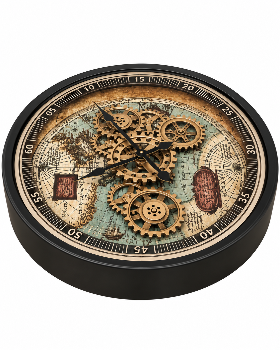 Timeless Tradition Luxury Designer Wall Clock For Living Room With Moving Gear Mechanism Buy Wall Clock Online - Big (Steel Body)