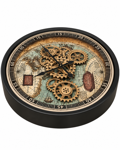 Timeless Tradition Luxury Designer Wall Clock For Living Room With Moving Gear Mechanism Buy Wall Clock Online - Big (Steel Body)