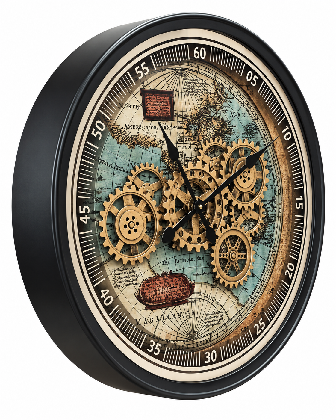 Timeless Tradition Luxury Designer Wall Clock For Living Room With Moving Gear Mechanism Buy Wall Clock Online - Big (Steel Body)