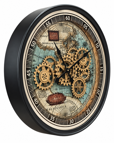 Timeless Tradition Luxury Designer Wall Clock For Living Room With Moving Gear Mechanism Buy Wall Clock Online - Medium (Steel Body)
