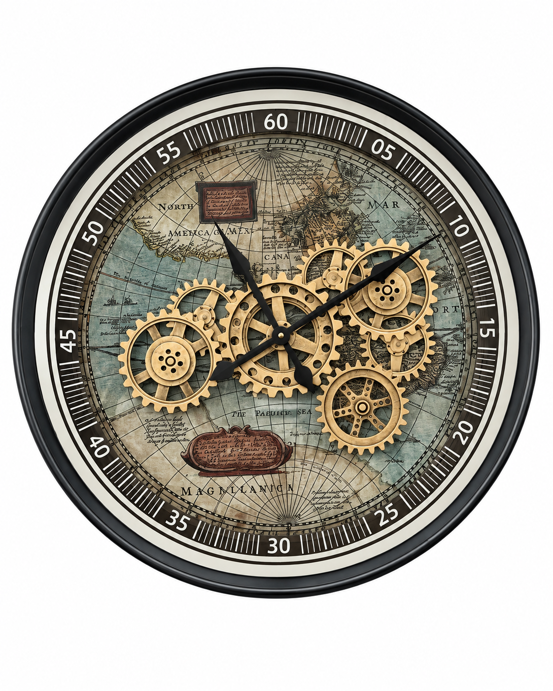 Timeless Tradition Luxury Designer Wall Clock For Living Room With Moving Gear Mechanism Buy Wall Clock Online - Big (Steel Body)