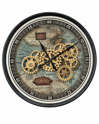 Timeless Tradition Luxury Designer Wall Clock For Living Room With Moving Gear Mechanism Buy Wall Clock Online - Medium (Steel Body)