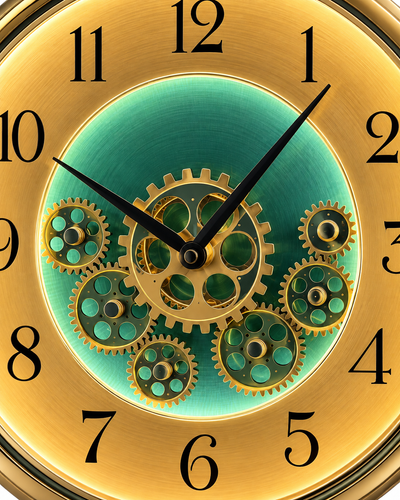 Orion Timekeeper Tripod Base Luxury Designer Silent Movement Standing Clock With Moving Gear Mechanism (With Light & Remote)