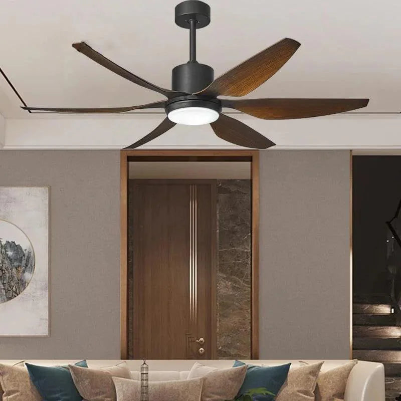 Swept-Blade Ceiling Fan with Integrated Light