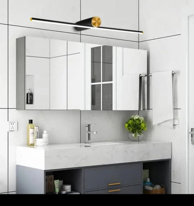 Modern Black & Gold Linear LED Wall Light