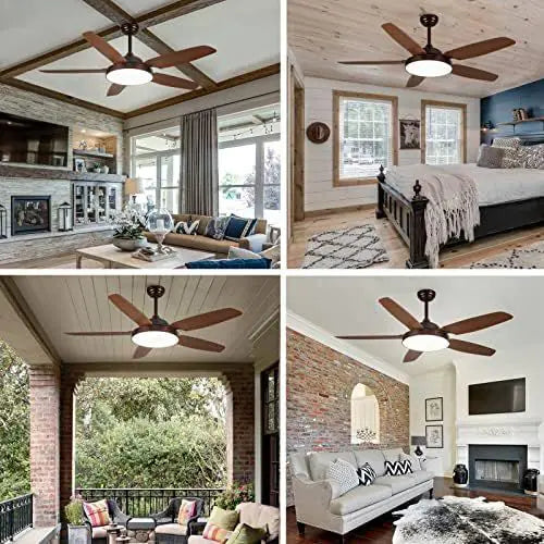 Five-Blade Ceiling Fan with Integrated Light